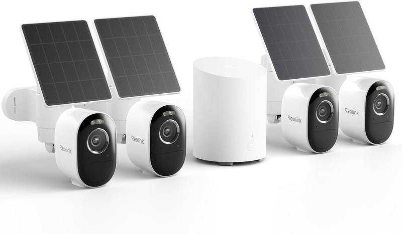 Home Hub Mini & 4 Argus 3 Pro Solar Cameras – No Monthly Fee, Smart Security