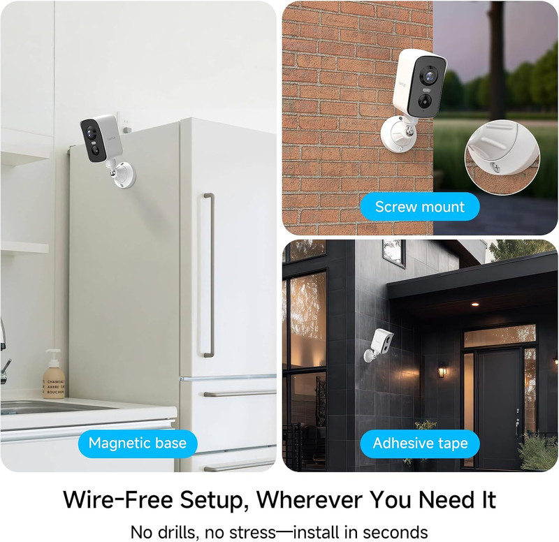 Arenti 340° Pan Wireless Security Camera Outdoor Magnetic, 3MP Battery Powered W gallery