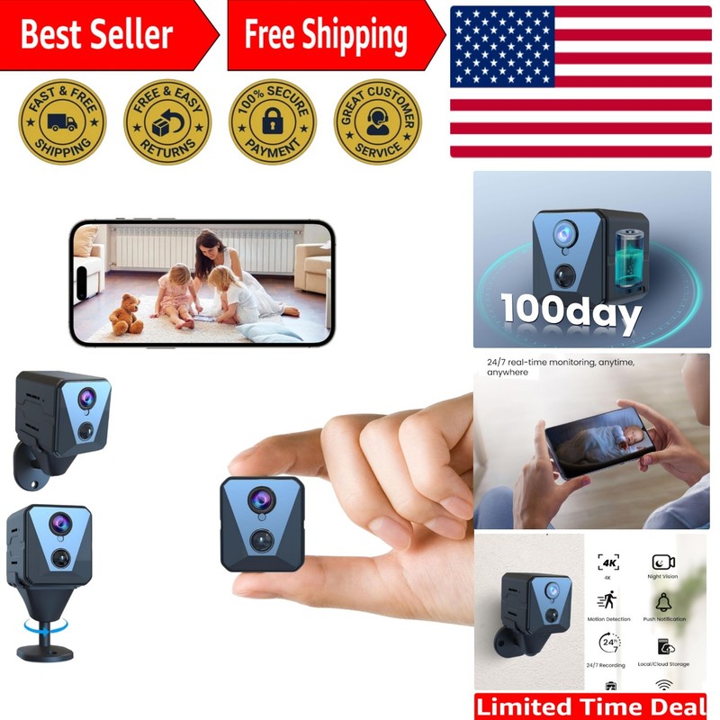 2025 Mini Security Camera: Superior 4K Vision, Easy Install, Long Standby Life