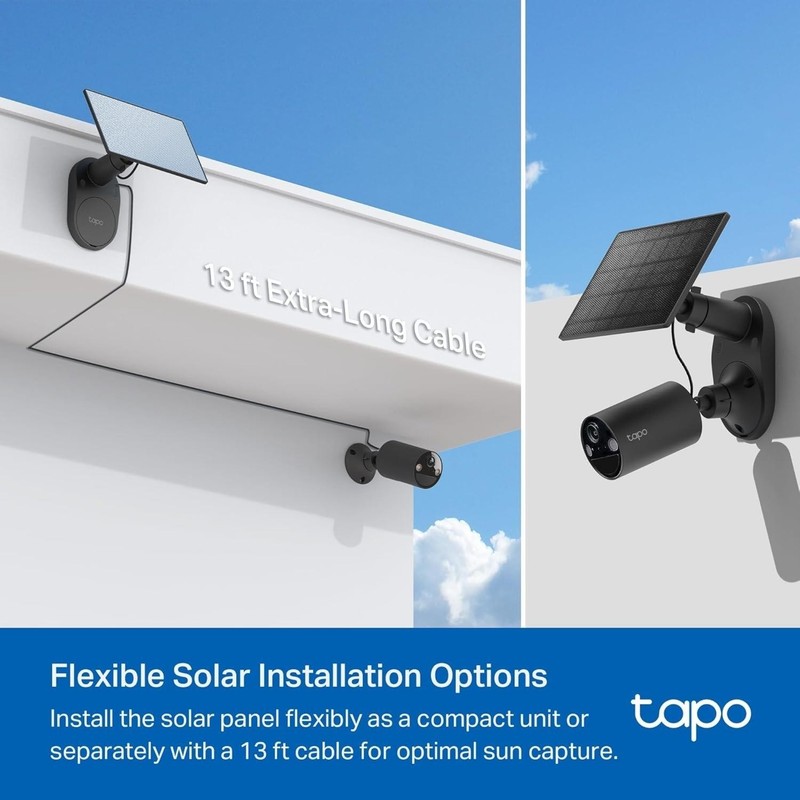 Tapo C403 SolarCam Kit 1080P Wireless, Night Vision, Alarm, SD Storage, Black gallery