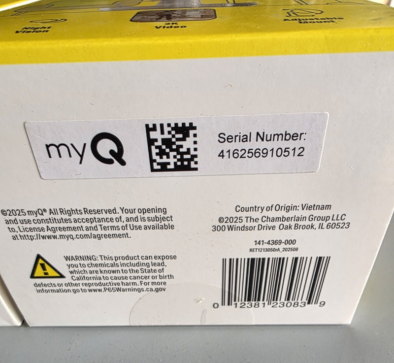 myQ Indoor Camera Gen2 Access Monitoring In & Outdoor Garage Home Night Day 2 Pk gallery