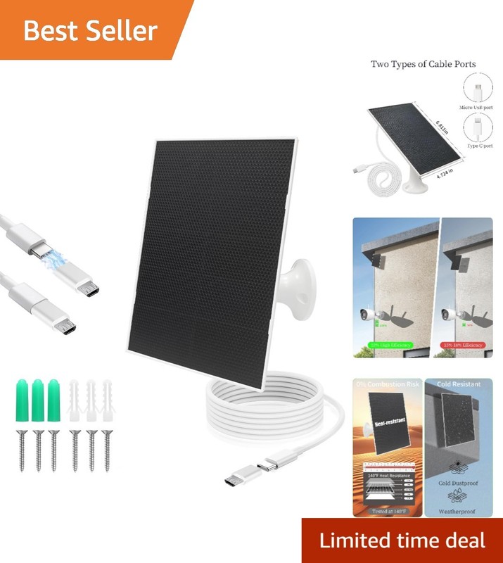 Compact 4W Solar Panel with Adjustable Mount for Outdoor Camera Charging