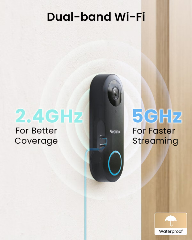 2K Smart Video Doorbell Wi-Fi Chime with Lumus Camera Color Night Vision Local S gallery