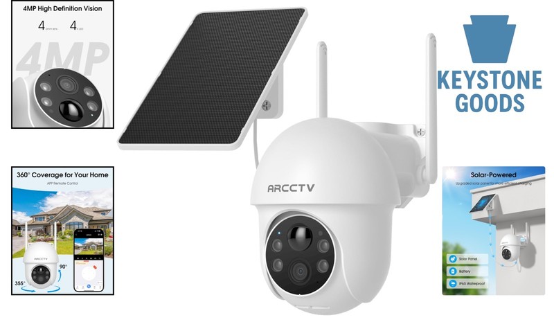 4MP Wireless Solar Security Camera with 360° Pan-Tilt & Night Vision gallery