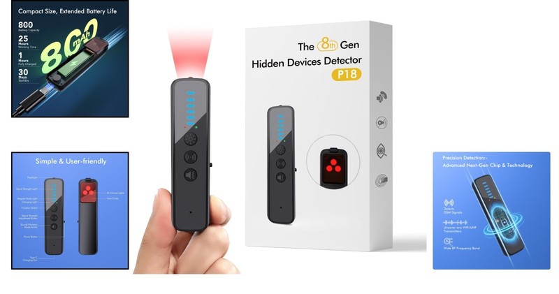 Advanced AI Anti-Spy Device - Portable Hidden Camera & GPS Tracker Detector gallery