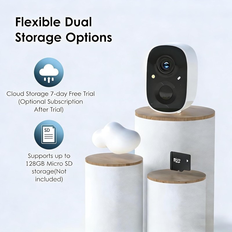 2K Solar Security Camera Indoor & Outdoor Wireless 2-Way Talk WiFi Night Vision gallery