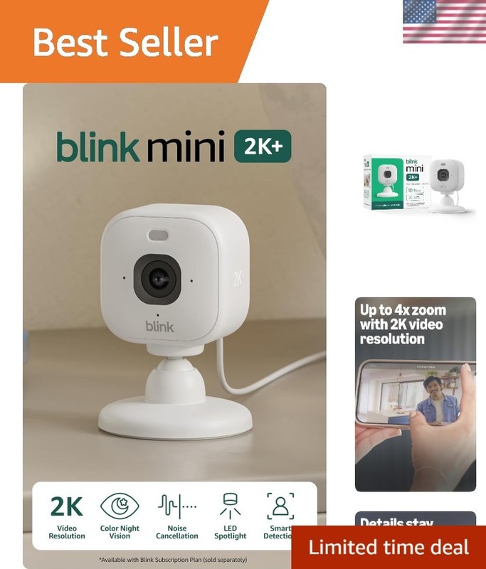 Mini 2K+ Indoor Camera - Smart Detection, Two-Way Talk, Weather-Resistant Design