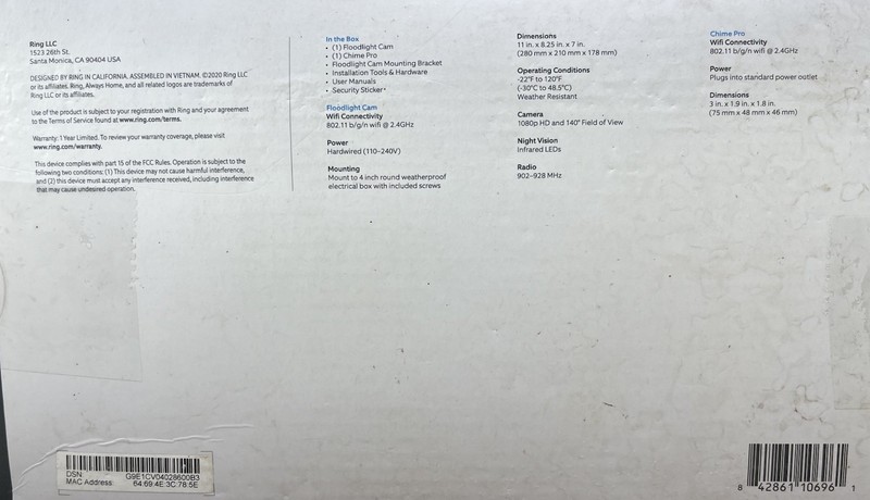 Ring Floodlight Cam Hardwired Security Camera White, New opened box gallery