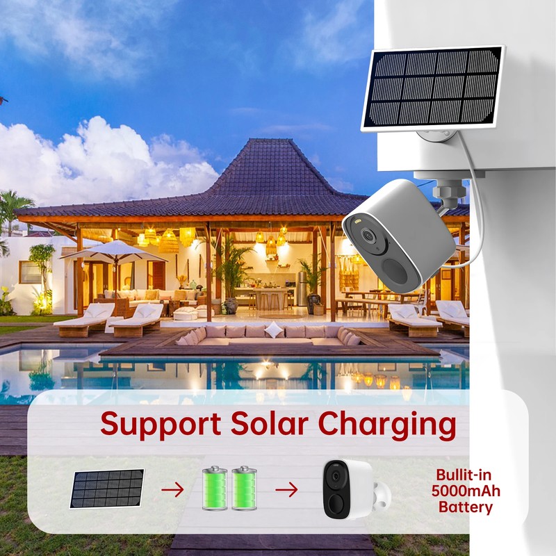 Wireless Outdoor Wifi Solar Camera 4MP PIR Human Detection CCTV Security Cameras gallery