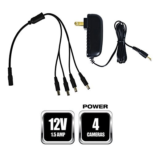 Night Owl Security Camera Power Adapter with 4-Way Splitter black gallery