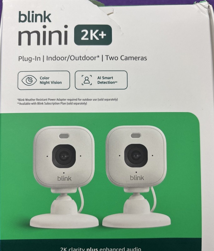Blink Mini (2nd Gen) 2K+ Plug-In Indoor/Outdoor Home Security Camera