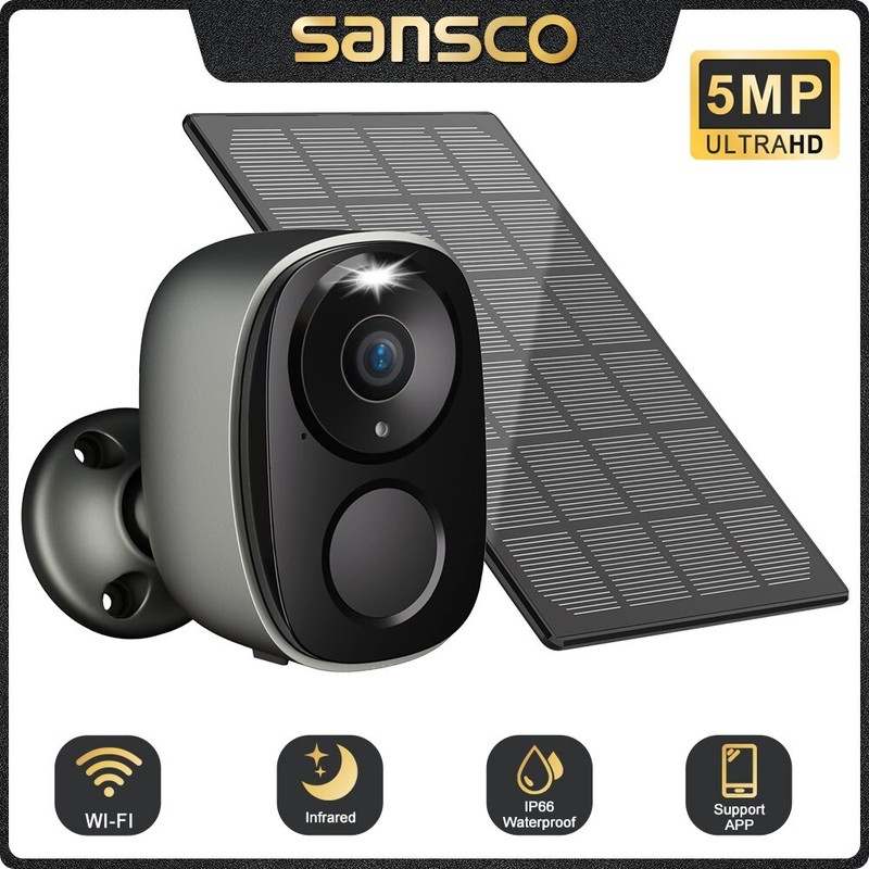 3MP Wifi Wireless Solar Security Camera Outdoor Battery Powered Home 2-Way Audio