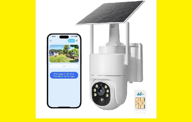 4G LTE Cellular Security Camera PTZ No WiFi Solar Outdoor Night Vision +SIM Card