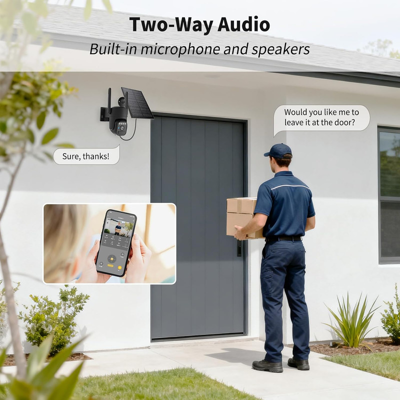 Solar Camera Outdoor Wireless, 360° Wi-Fi Home Security Cameras | 5200Mah Batter gallery