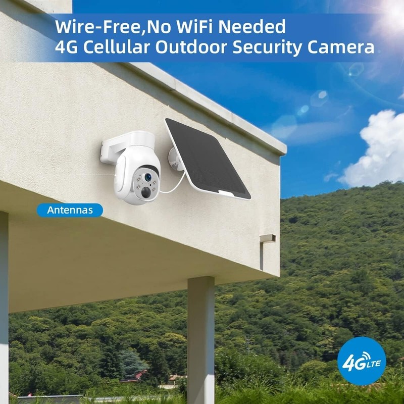 LTE SIM 4G Cellular Solar Security Camera Outdoor Card Battery Powered gallery