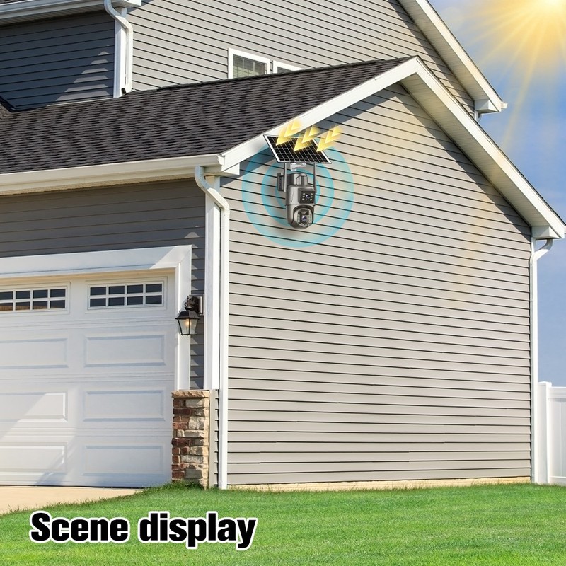 Solar Battery Powered Wireless Outdoor Home Security WiFi Camera System Pan/Tilt gallery