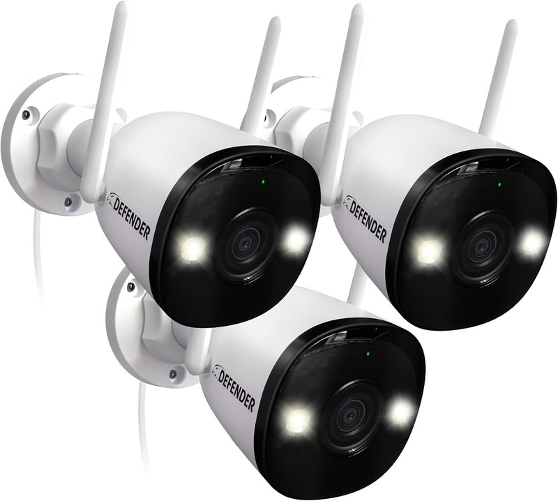 Defender AI 4K Guard Pro 8MP WiFi 6 Security Camera 3 Cameras NO SD CARD
