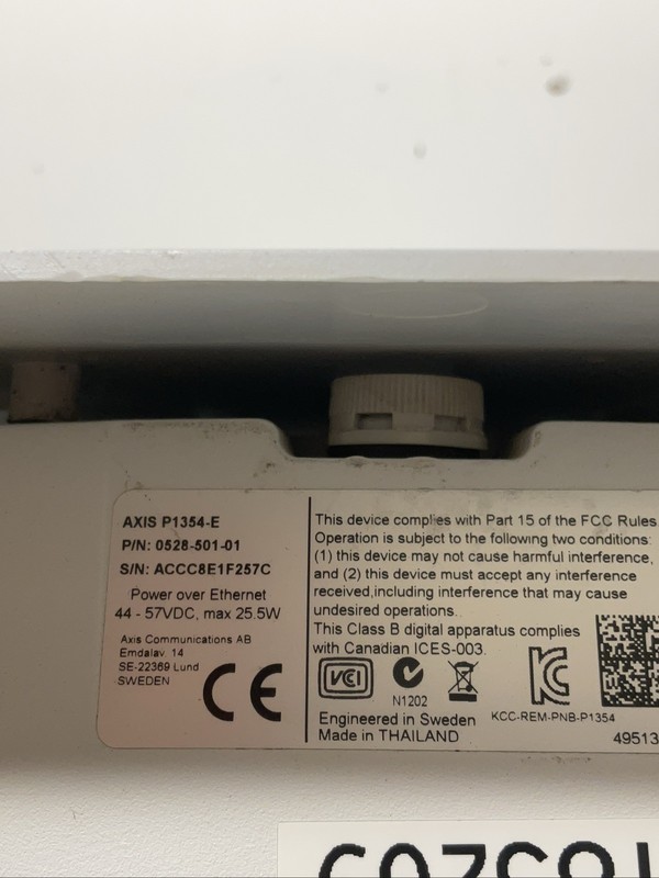 AXIS P1354-E CCTV SECURITY CAMERA 0528-501-02 w/ Mount. J-46 gallery