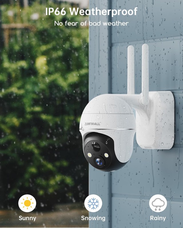 ZUMIMALL 2K Security Cameras Wireless Outdoor, Battery Powered Cameras for Ho... gallery