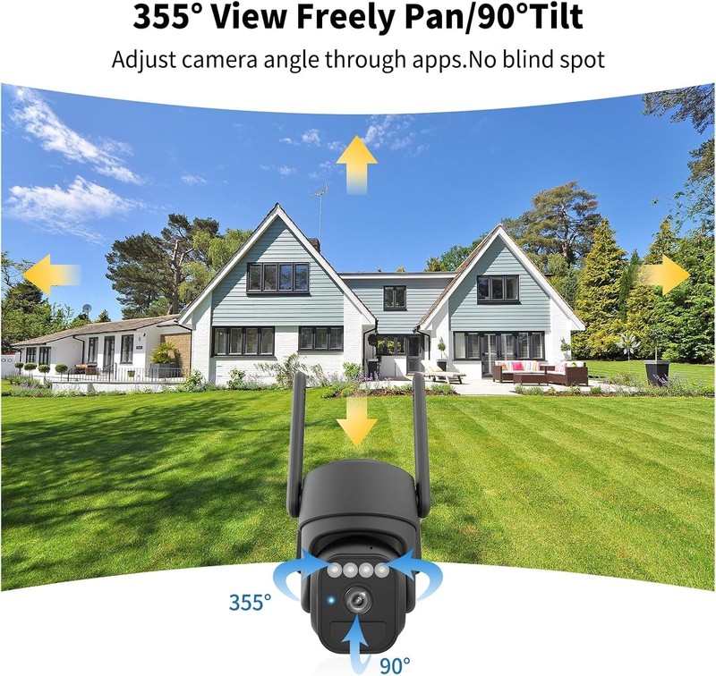 2Pack Solar Security Cameras System Wireless Outdoor Battery Powered WiFi Camera gallery