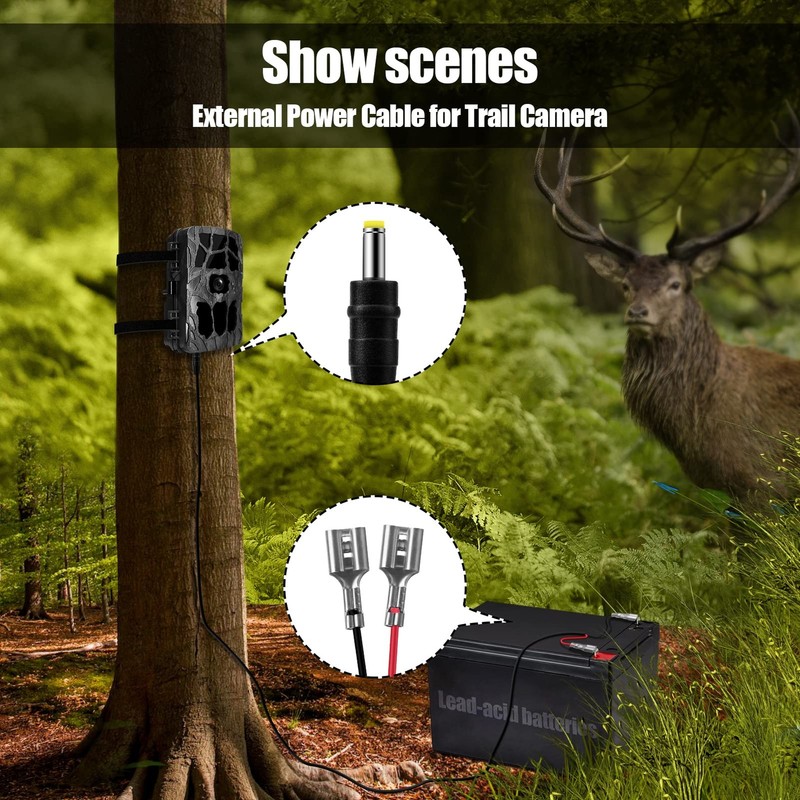 2 PCS Trail Camera Power Cord,4.0x1.7mm DC External Power Cable Compatible wi... gallery