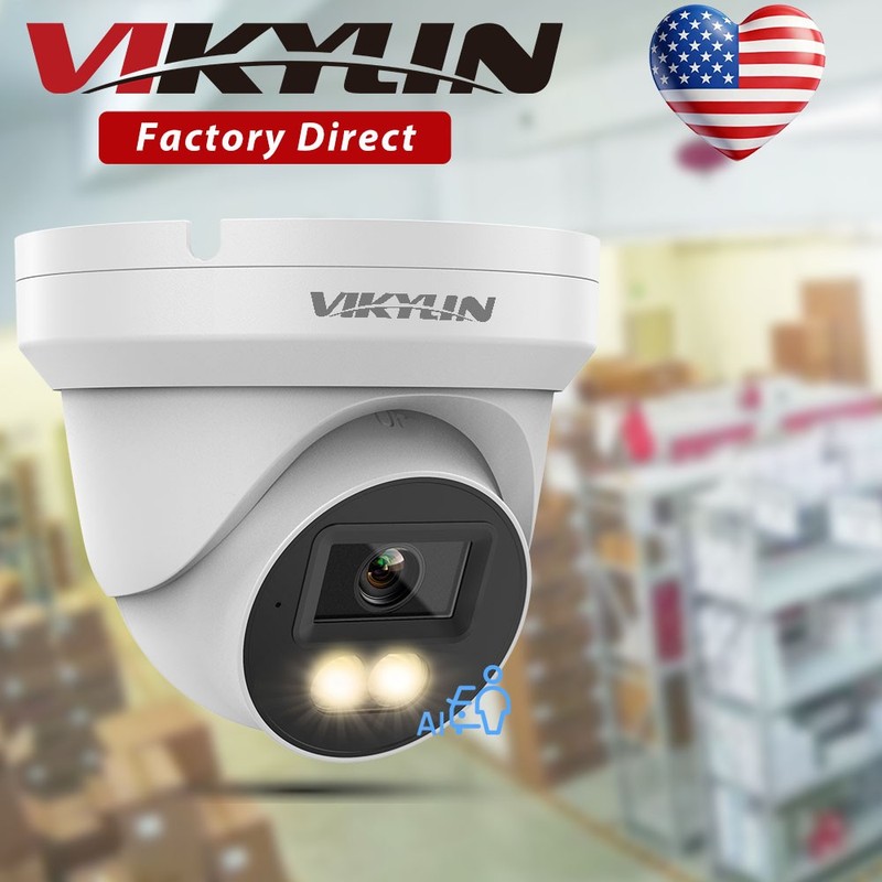 NEW VIKYLIN 24H Full Color Light POE 5MP Mini IP Camera Microphone Onvif Outdoor