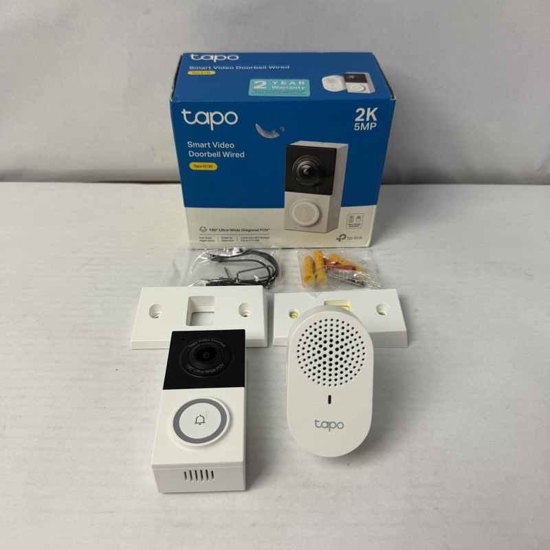 Tapo D130 2K Wired Video Doorbell 180° View Color Night Vision WiFi