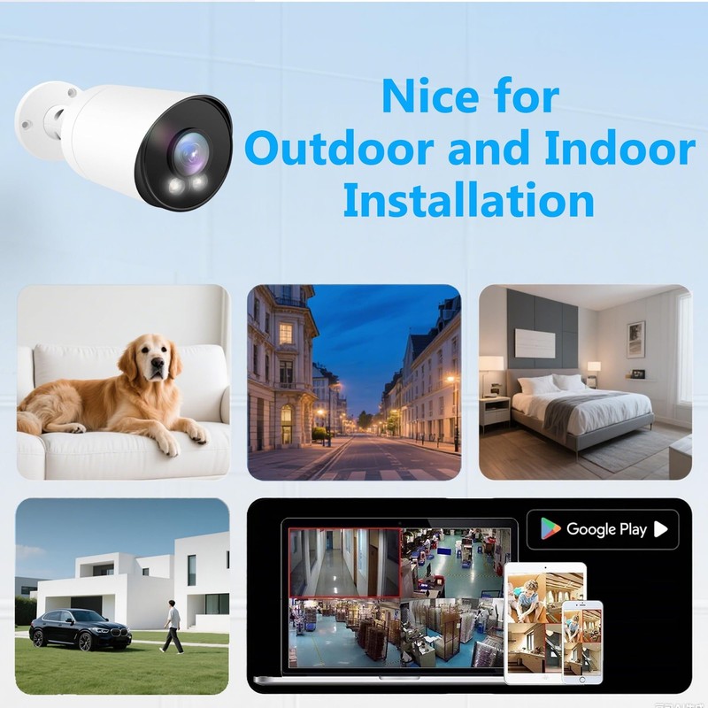 8MP 4K PoE IP Full Color Night Vision Outdoor, 2.8mm Wide Angle 105° FOV, H.2... gallery