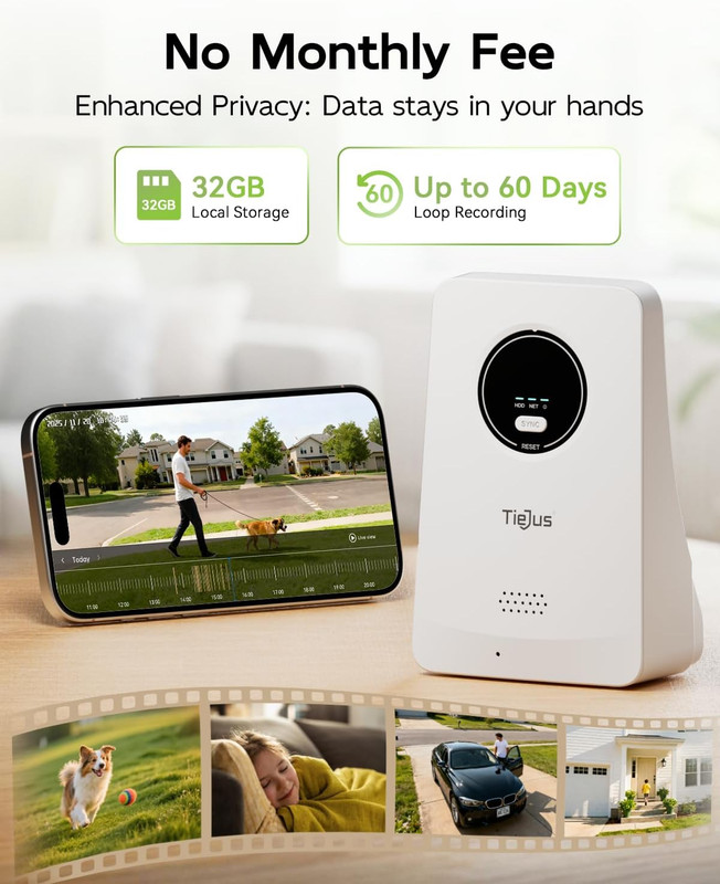 2K 4MP Security Cameras Outdoor Wireless, Solar Powered Cameras for Home Securit gallery