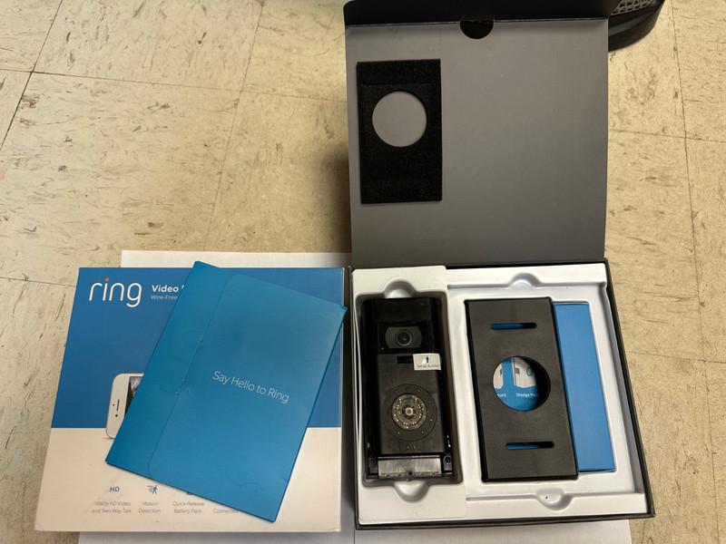(3) Ring Video Doorbell 2nd Gen Two Faceplates (Silver/Brown) Used gallery