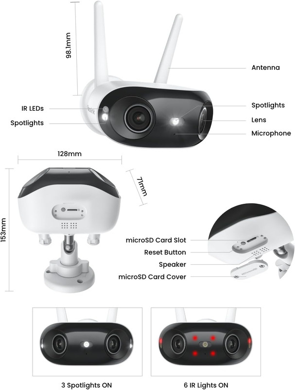 REOLINK 4K 8MP 180° Panoramic Security Camera with Dual-Lens, 2.4/5Ghz Dual-Band gallery