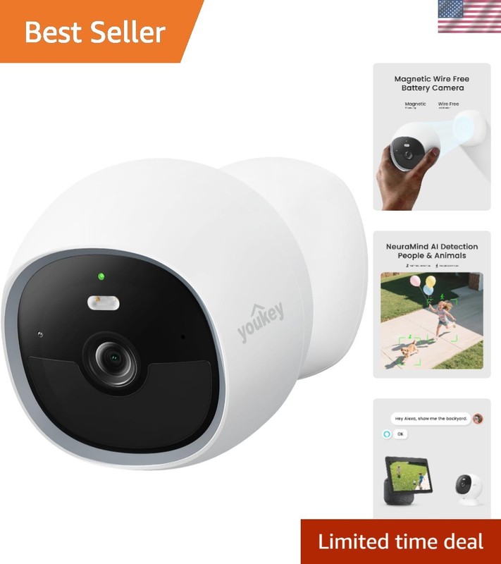 Battery Powered Security Camera with Night Vision & AI Human Detection