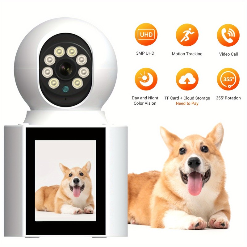 boykeep Wireless 2G WiFi Security Camera 2K Smart Indoor Night Vision Wired Cam