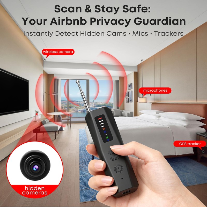 Detector with Silent Vibration – 5-in-1 RF Bug Sweeper for GPS Trackers & Wir... gallery