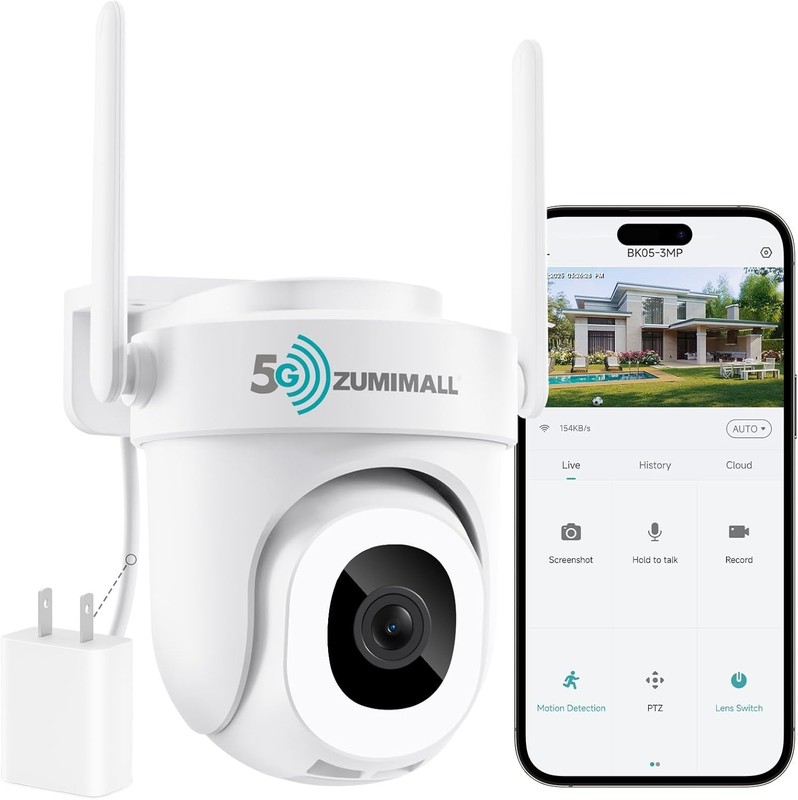 2K 3MP Wired Camera for Home Security, 2.4G/5G WiFi Security Camera Outdoor, ... gallery