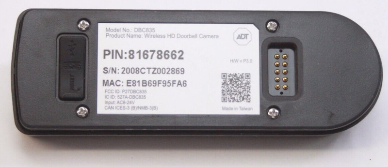 ADT DBC835 Doorbell For ADT Command FOR PARTS gallery