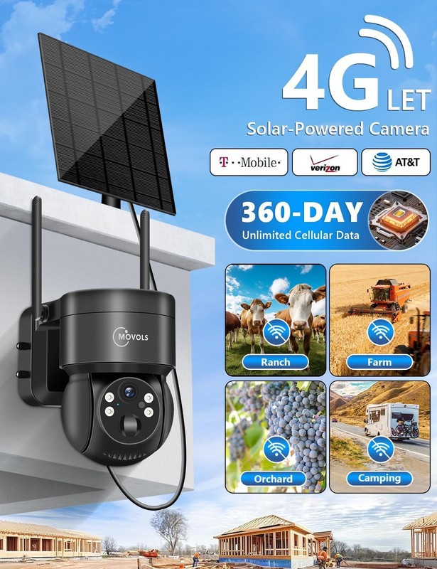 4G LTE Solar Security Camera 360 Days Data No WiFi Needed gallery