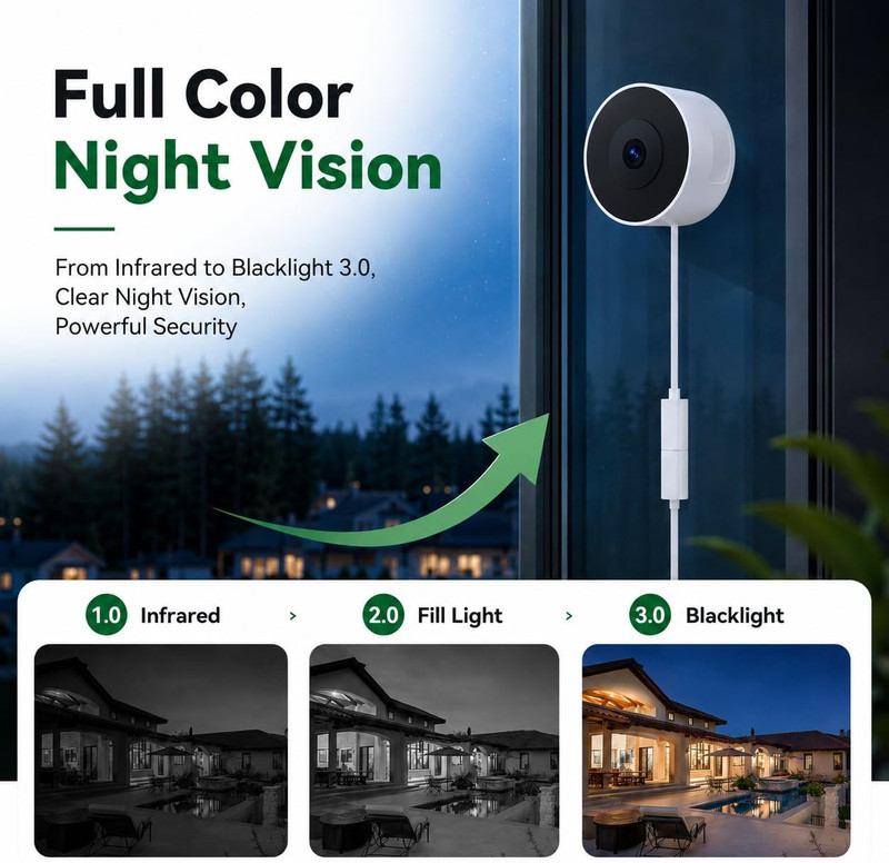 2K No-Drill Window Security Cameras, 2Packs Magnetic Cameras for Home Security, gallery