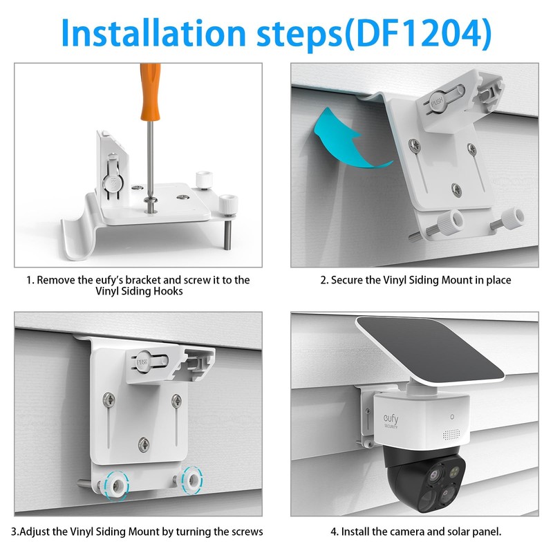 Vinyl Siding Clips Mount Bracket Compatible with Eufy SoloCam S340 /SoloCam E... gallery