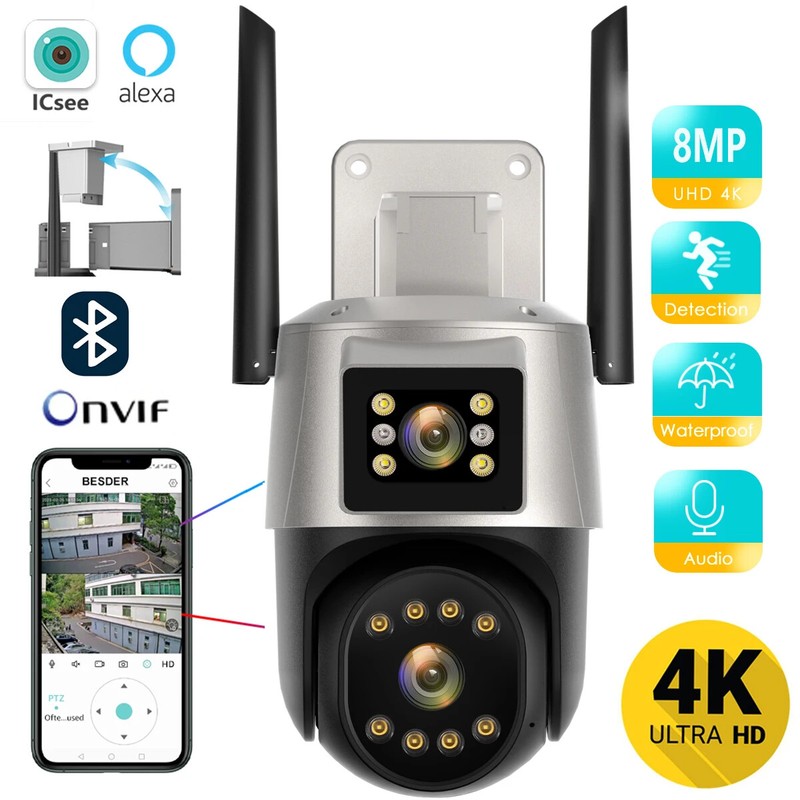8MP 4K Wifi Camera Security Waterproof Security Video CCTV Surveillance Camera