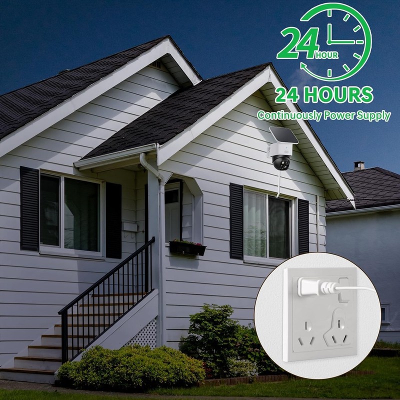 30FT Power Adapter Designed for eufy Security SoloCam White gallery