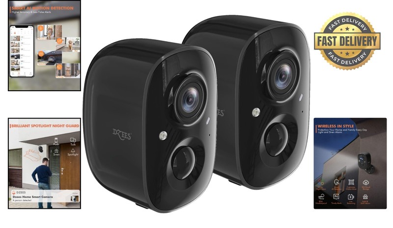 2K Wireless Security Cameras - AI Motion Detection with Color Night Vision Pack gallery