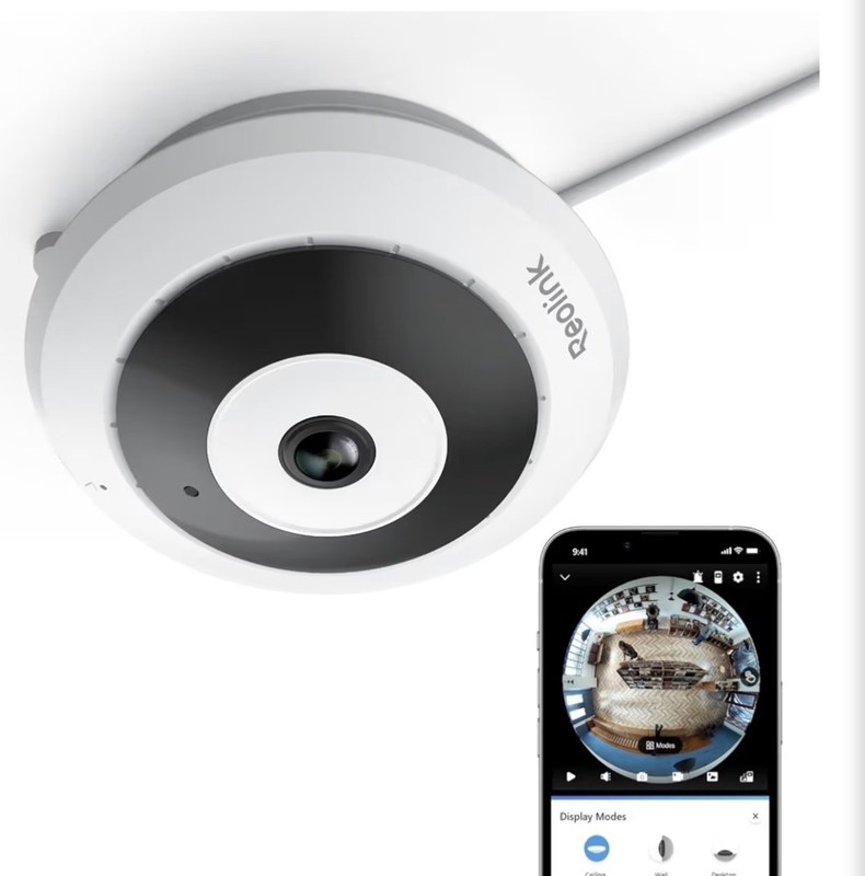 WiFi Security Fisheye Camera, 2K+ 6MP 360° Panorama, 2.4/5GHz WiFi Indoor Wirele
