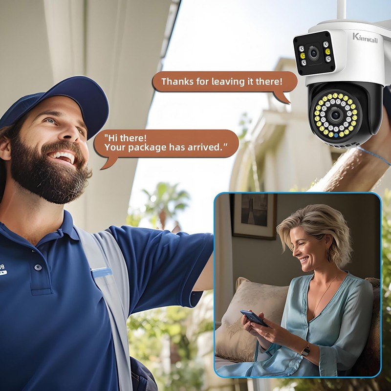 Dual Lens WiFi Outdoor Security Camera, 4MP Pan/Tilt Surveillance, Human Trac... gallery