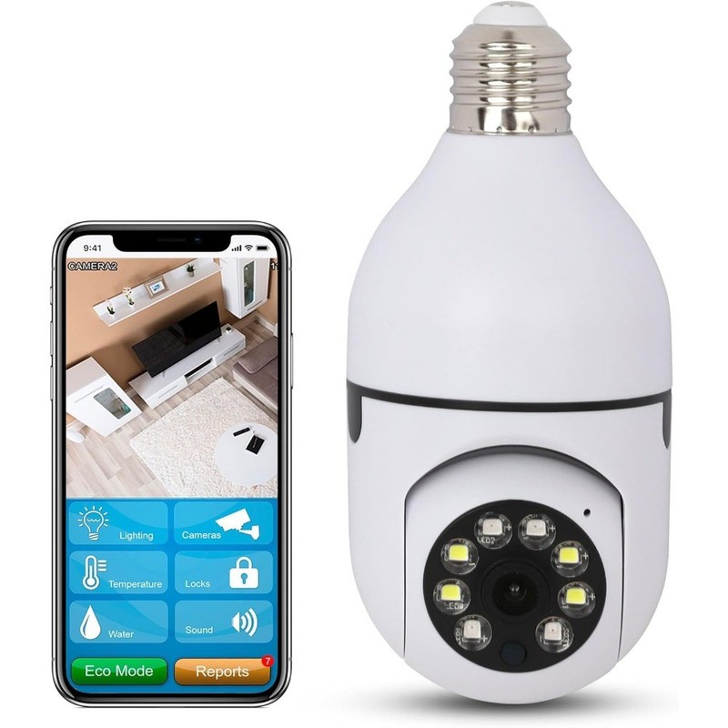 1/2Pcs Bulb-type Security Camera, 2.4GHz Wireless WiFi Surveillance Camera gallery