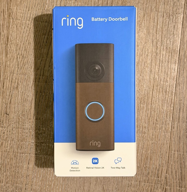 Ring Battery Doorbell Camera (2026 Model) 2K – Matte Bronze – New, Sealed