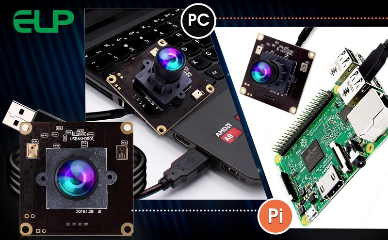 ELP 4K High Speed 3840x2160 MJPEG 30fps USB Camera Module w/ No Distortion Lens gallery