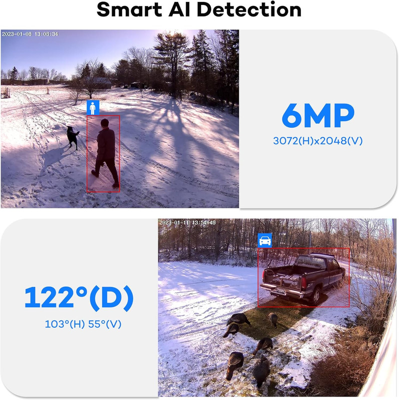 6MP Super HD Poe IP Security Camera with Audio, AI Human Vehicle Detection, 3072 gallery