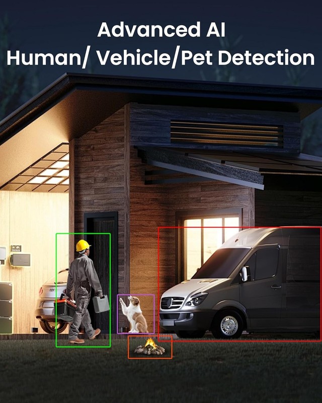 ZOSI 4Pack 5MP 3K PoE PTZ Camera Outdoor AI Vehicle Detection Color Night Vison gallery