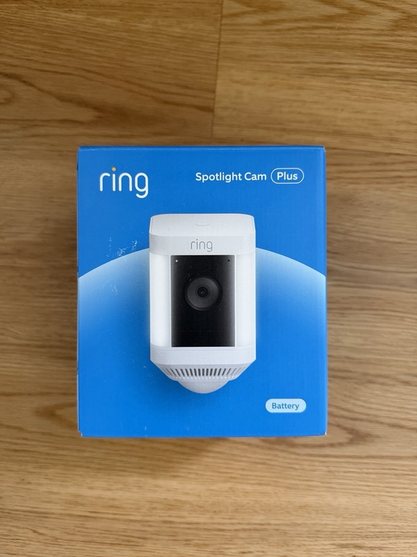 Ring – Spotlight Cam Plus Outdoor/Indoor Wireless 1080p Battery Camera – SEALED